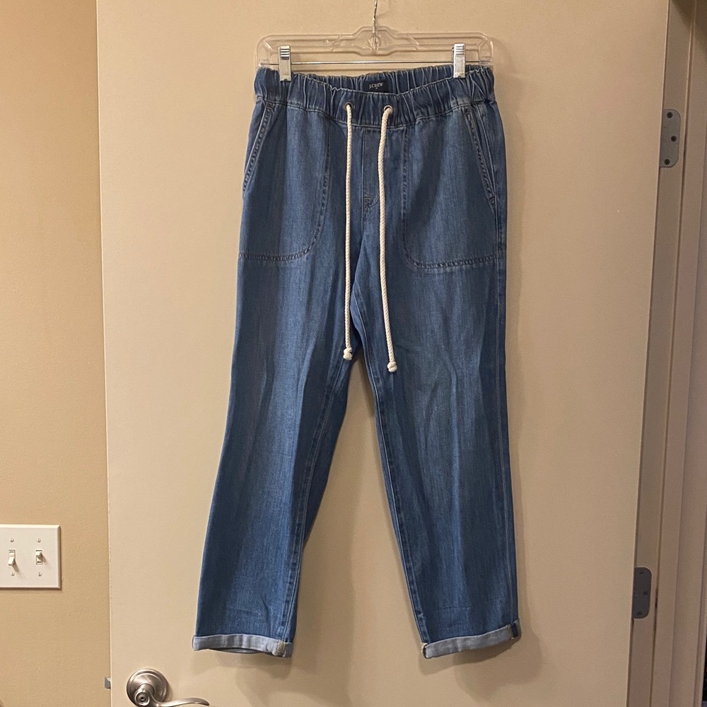 J Crew Blue Drawstring Jeans